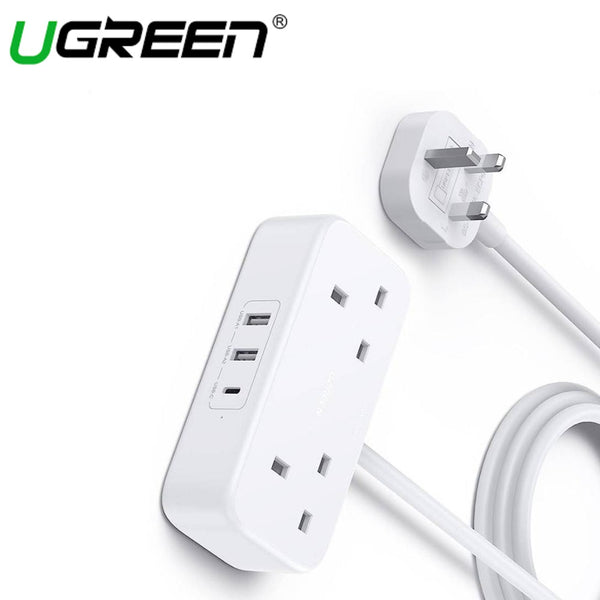 UGREEN DIGINEST POWER STRIP 2 AC OUTLETS + 30W 2A1C (WHITE)