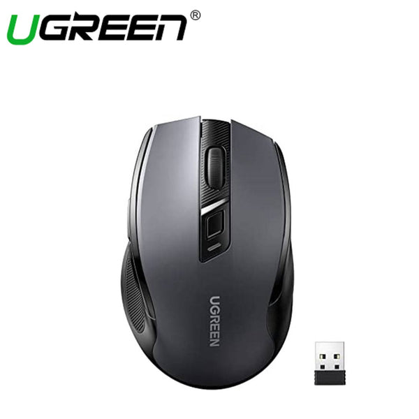 UGREEN WIRELESS SILENT MOUSE MU600 2.4G WITH 6 BUTTON & 4000DPI (BLACK)