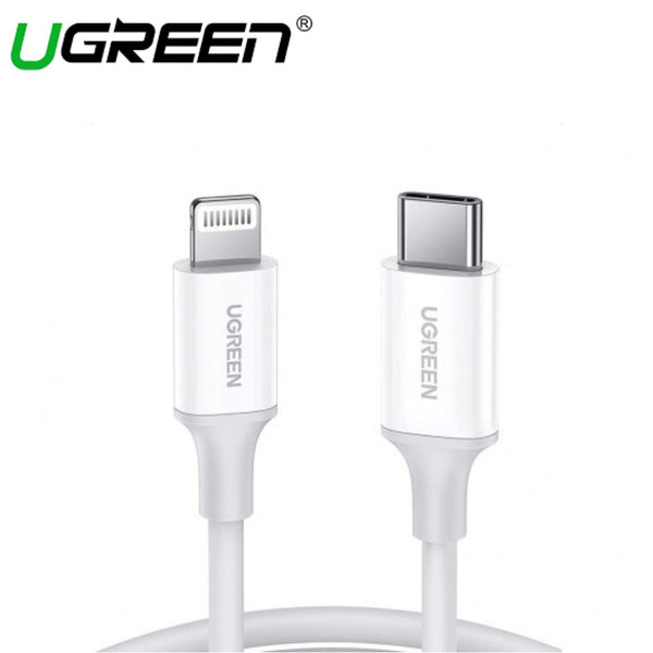 UGREEN USB-C TO LIGHTNING M/M CABLE RUBBER SHELL (WHITE)