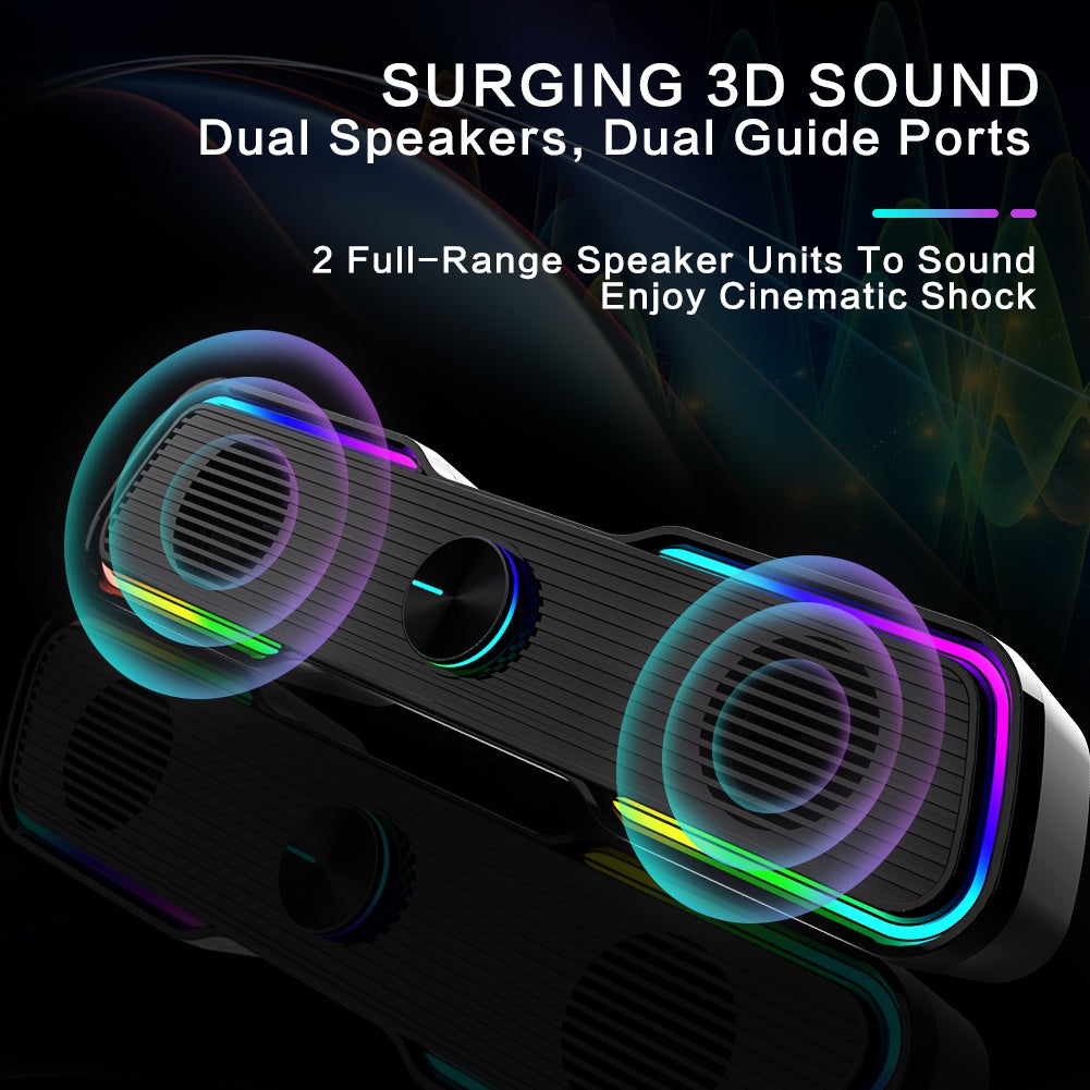 AULA N169B RGB Lighting Power Bass Sound bar Gaming Speaker wme.my