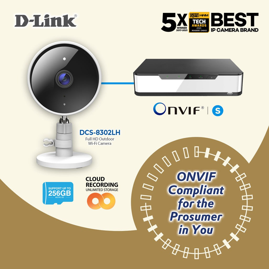 D-Link DCS-8302LH Outdoor Full HD Wireless WiFi AI-based Smart Camera