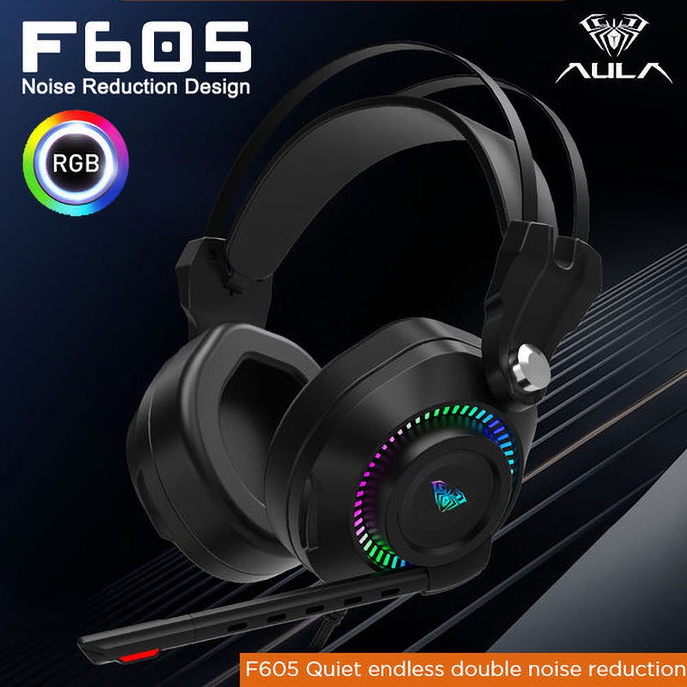 AULA F605 Wired Virtual 2.1 Surround Sound Bass Boosted Gaming Headset