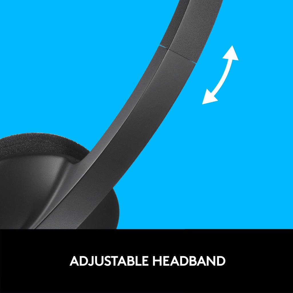 Logitech H340 Wired Headset, Stereo Headphones with Noise-Cancelling Microphone, USB, PC/Mac/Laptop