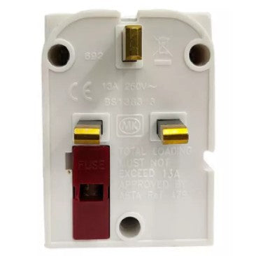 MK 692 WHI 13A with 3 x 13AMP Socket Outlets Fused 3 Way Adaptor  Power Multi Socket