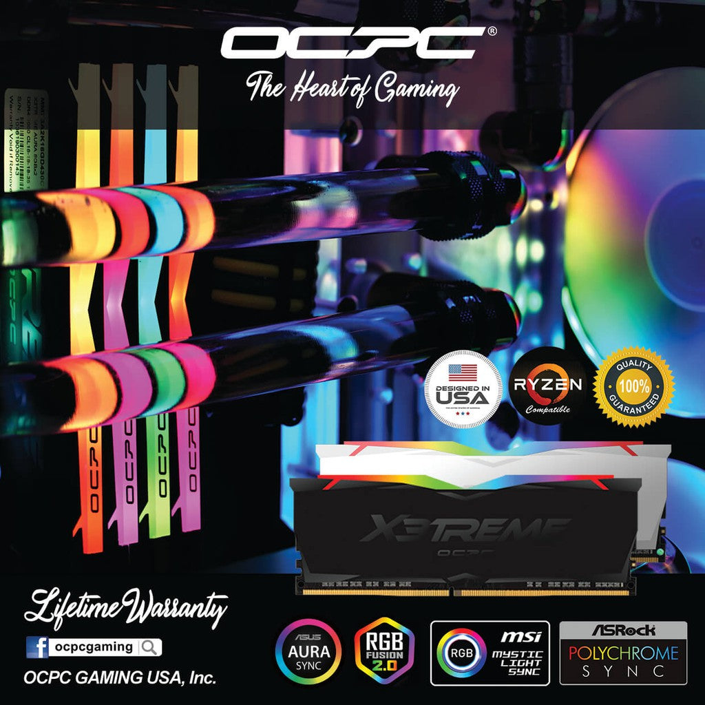 OCPC X3TREME RGB AURA DDR4 3600MHz CL16 Gaming RAM