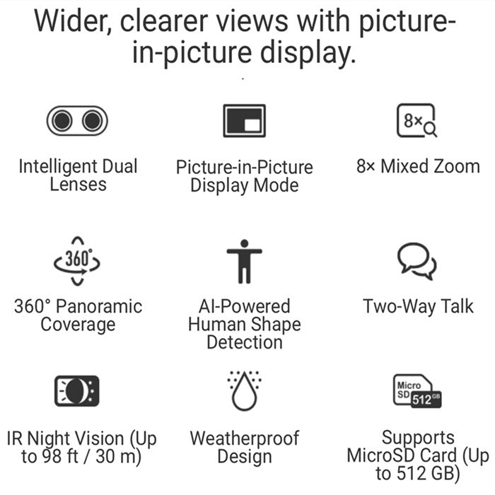 Ezviz C8PF Dual Lens 8X Non-Blurry Zoom Outdoor Wireless IP WiFi Camera