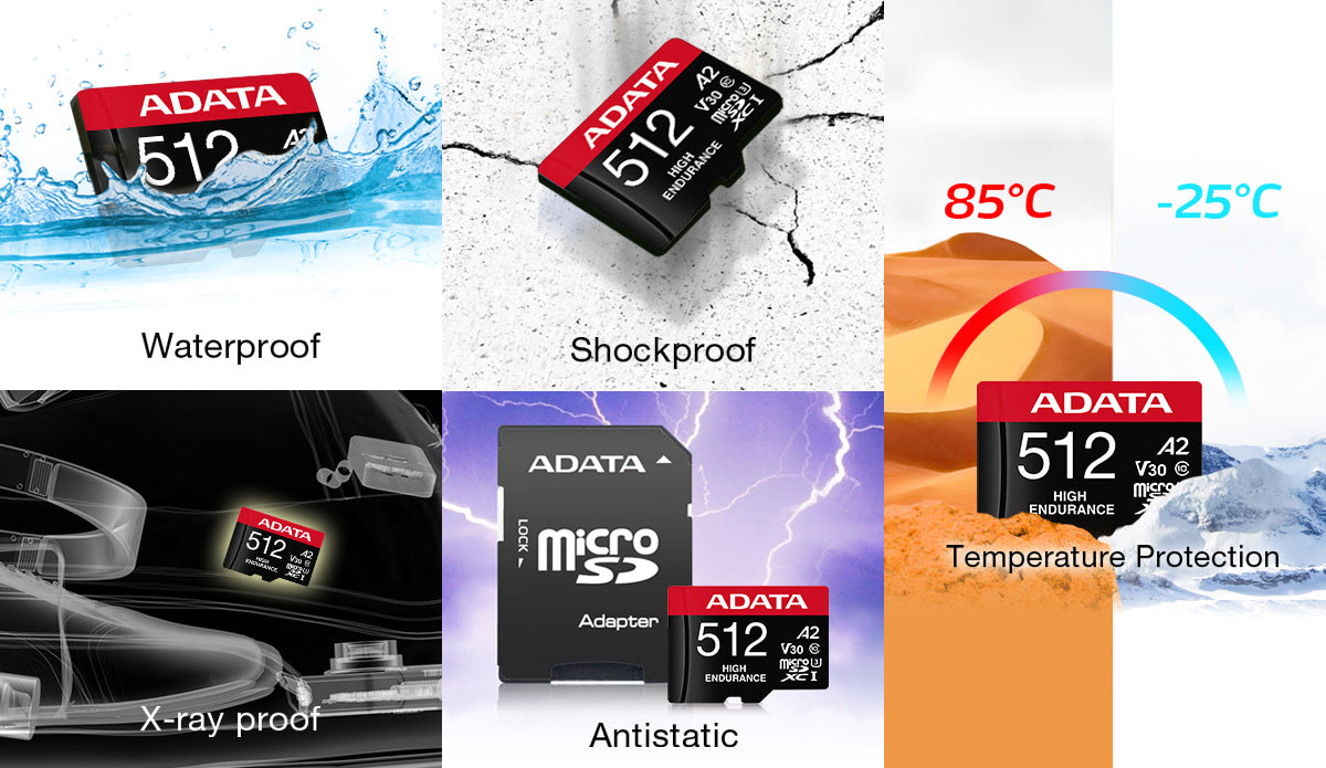 ADATA High Endurance A2 V30 microSDXC/SDHC UHS-I Card 64GB/128GB/256GB