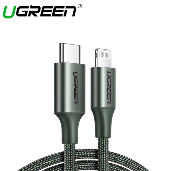 UGREEN USB-C TO LIGHTNING CABLE ALUMINUM SHELL BRAIDED 1M (MIDNIGHT GREEN)
