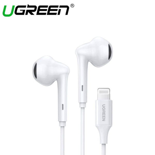 UGREEN WIRED EARPHONES WITH LIGHTNING CONNECTOR (WHITE)