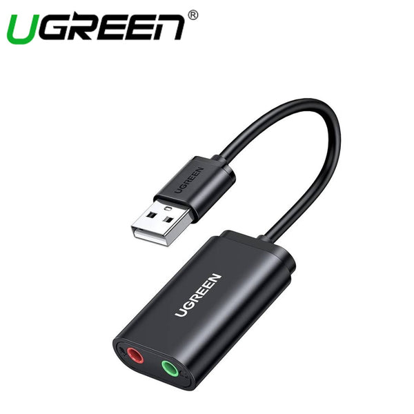 UGREEN USB-A TO 3.5MM EXTERNAL STEREO SOUND EAR & MIC ADAPTER 15CM