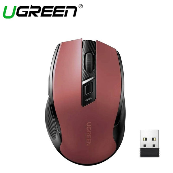 UGREEN WIRELESS SILENT MOUSE MU600 2.4G WITH 6 BUTTON & 4000DPI (RED)