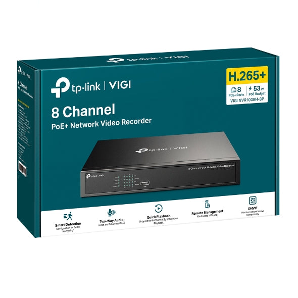 TP-LINK VIGI NVR1008H-8P 8-Channel Network Video Recorder with PoE+