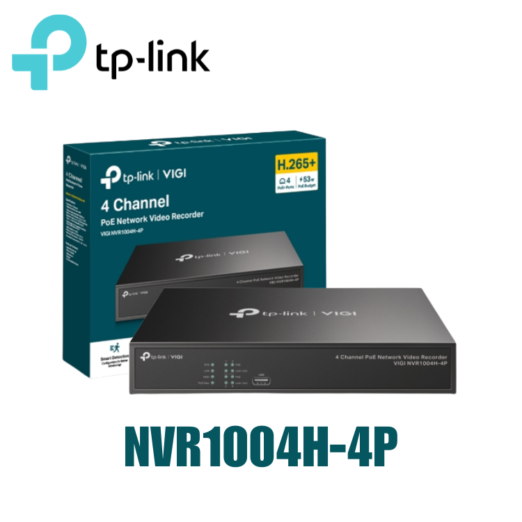 TP-LINK 4K VIGI NVR1004H-4P 4-Channel Network Video Recorder