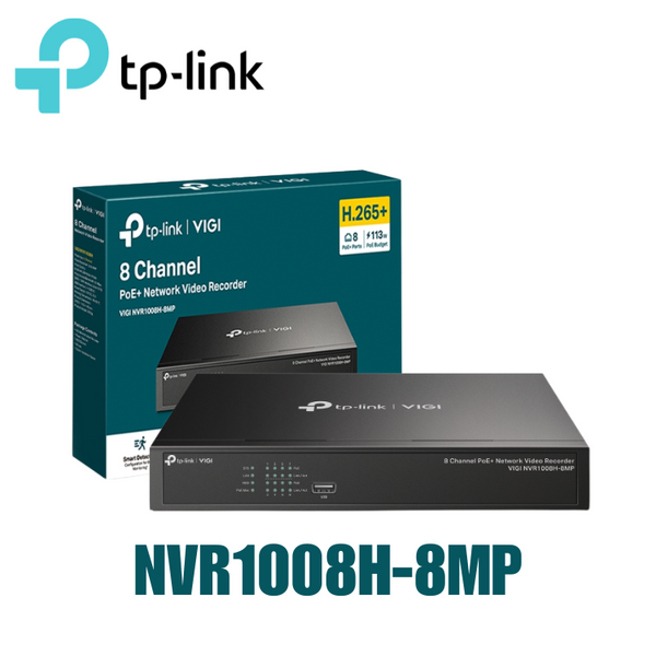 TP-LINK 4K VIGI NVR1008H-8MP 8-Channel PoE+ Network Video Recorder