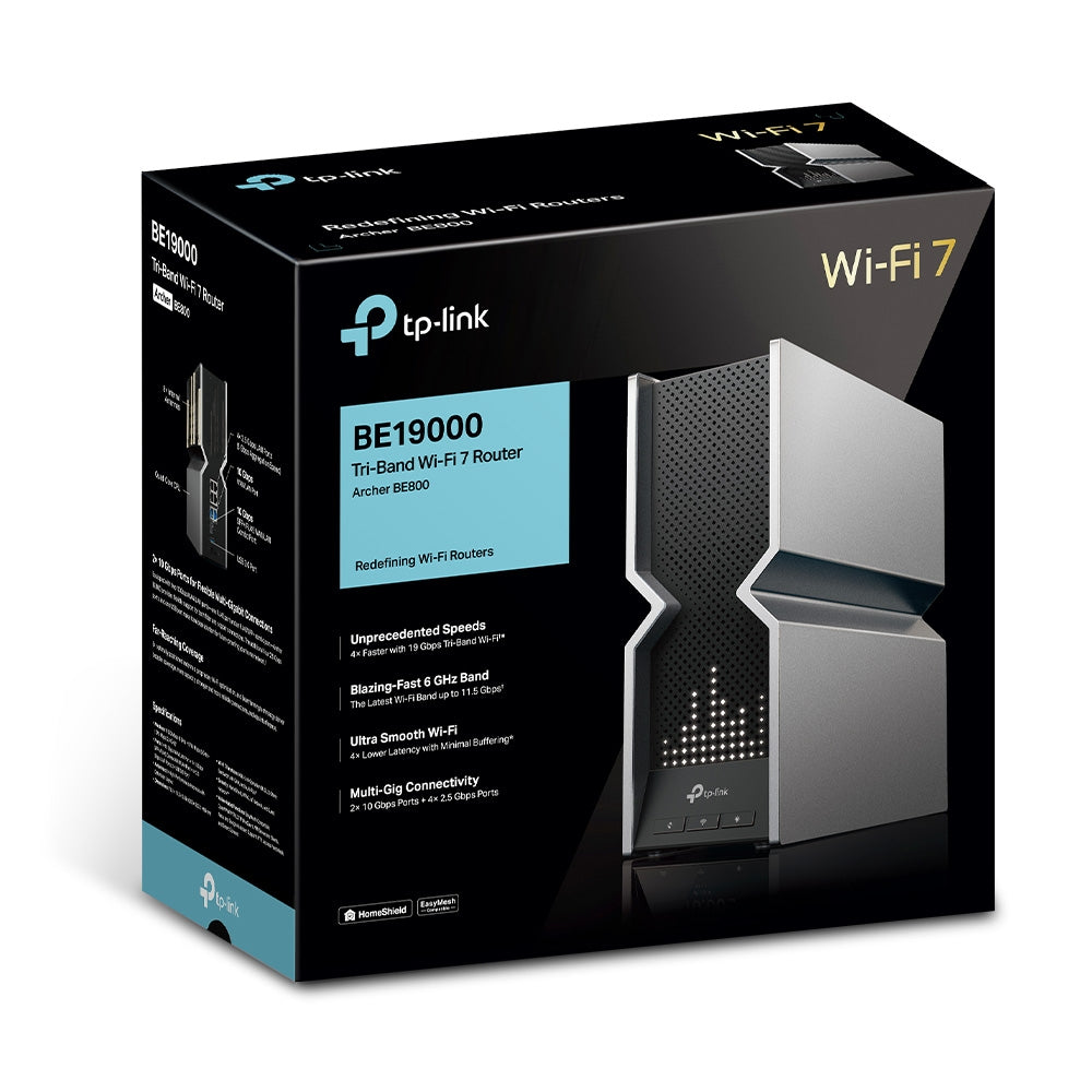 TP-Link Archer BE800 BE19000 Tri-Band Wi-Fi 7 Router