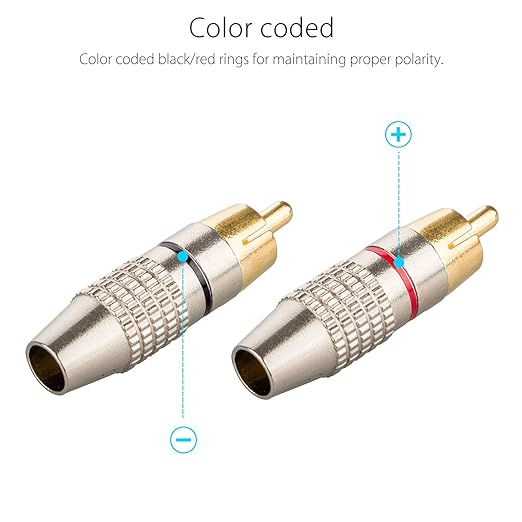 Connector RCA Male Plug Screw Type (1/10/50/100)Pcs