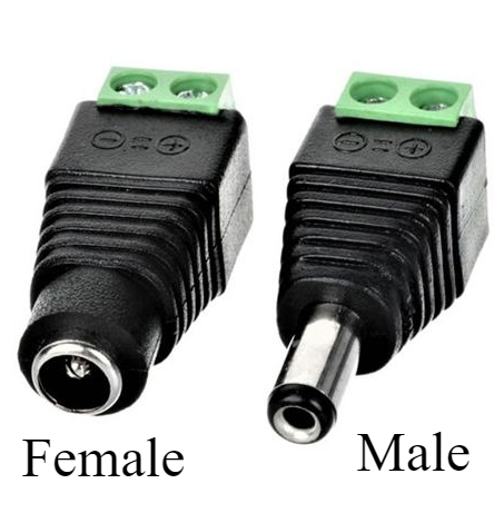 DC Power Connector Male/Female Jack Connector Plug Adapter for CCTV Camera