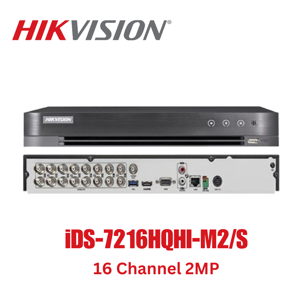 HIKVISION 2MP DVR iDS-7204HQHI-M1/S (4-ch), iDS-7208HQHI-M1/S (8-ch), iDS-7216HQHI-M2/S (16-ch) 1080p 1U H.265 AcuSense DVR