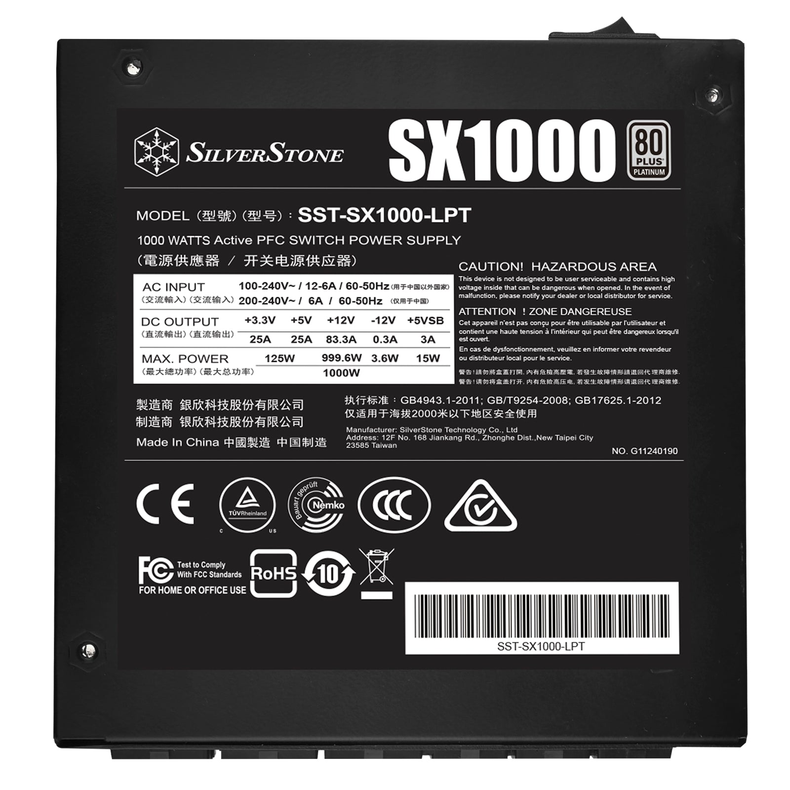 SilverStone SX1000-LPT Power Supply