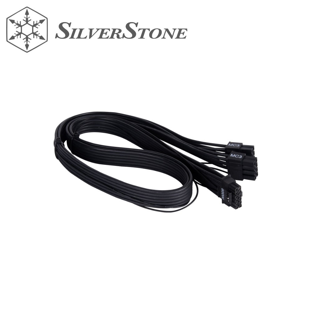 SilverStone PP14-EPS 2 x EPS 8 pin (PSU) to 12+4 pin (GPU) 12VHPWR PCIe Gen5 Cable