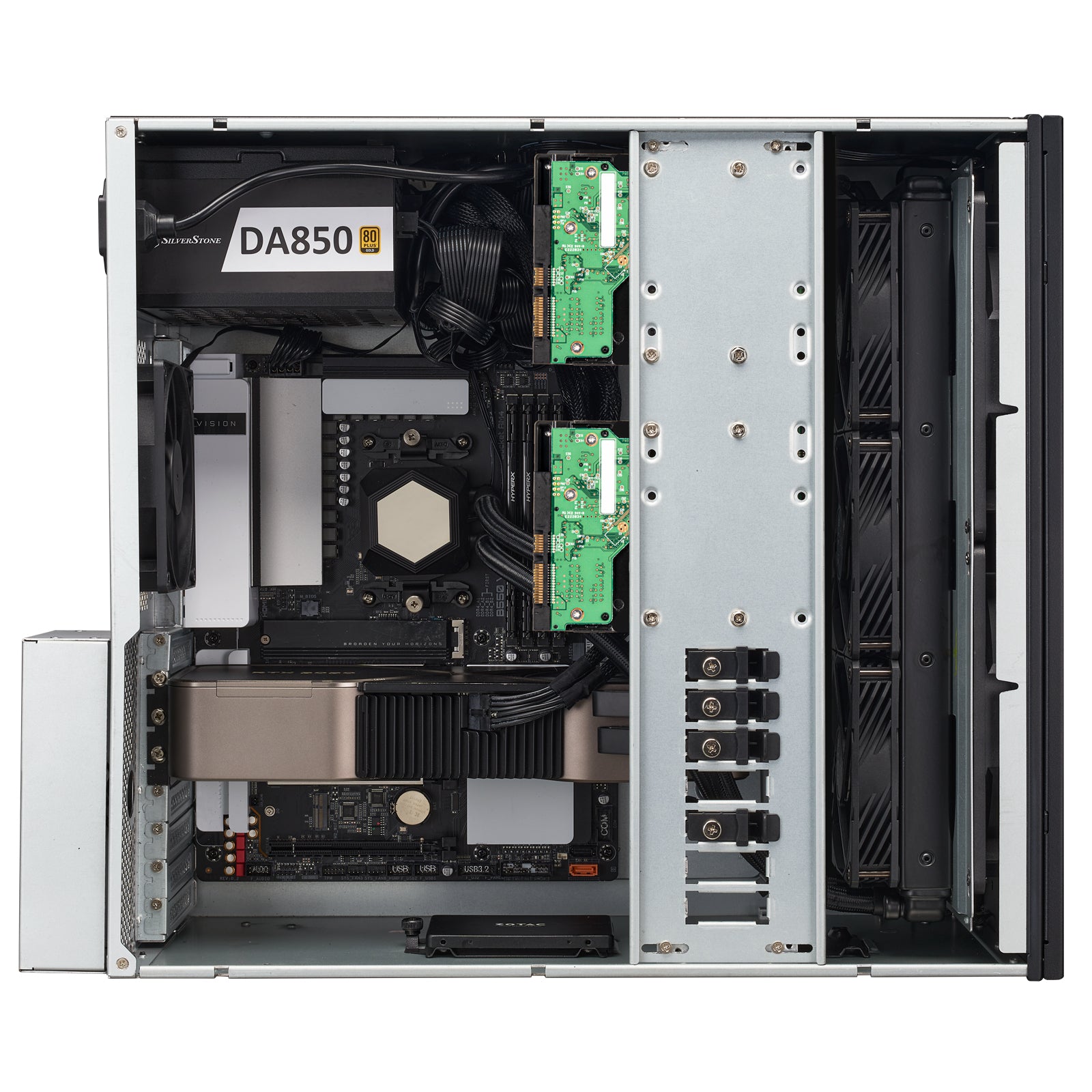 SilverStone RM51 5U rackmount server chassis with dual 180mm fans and enhanced liquid cooling compatibility