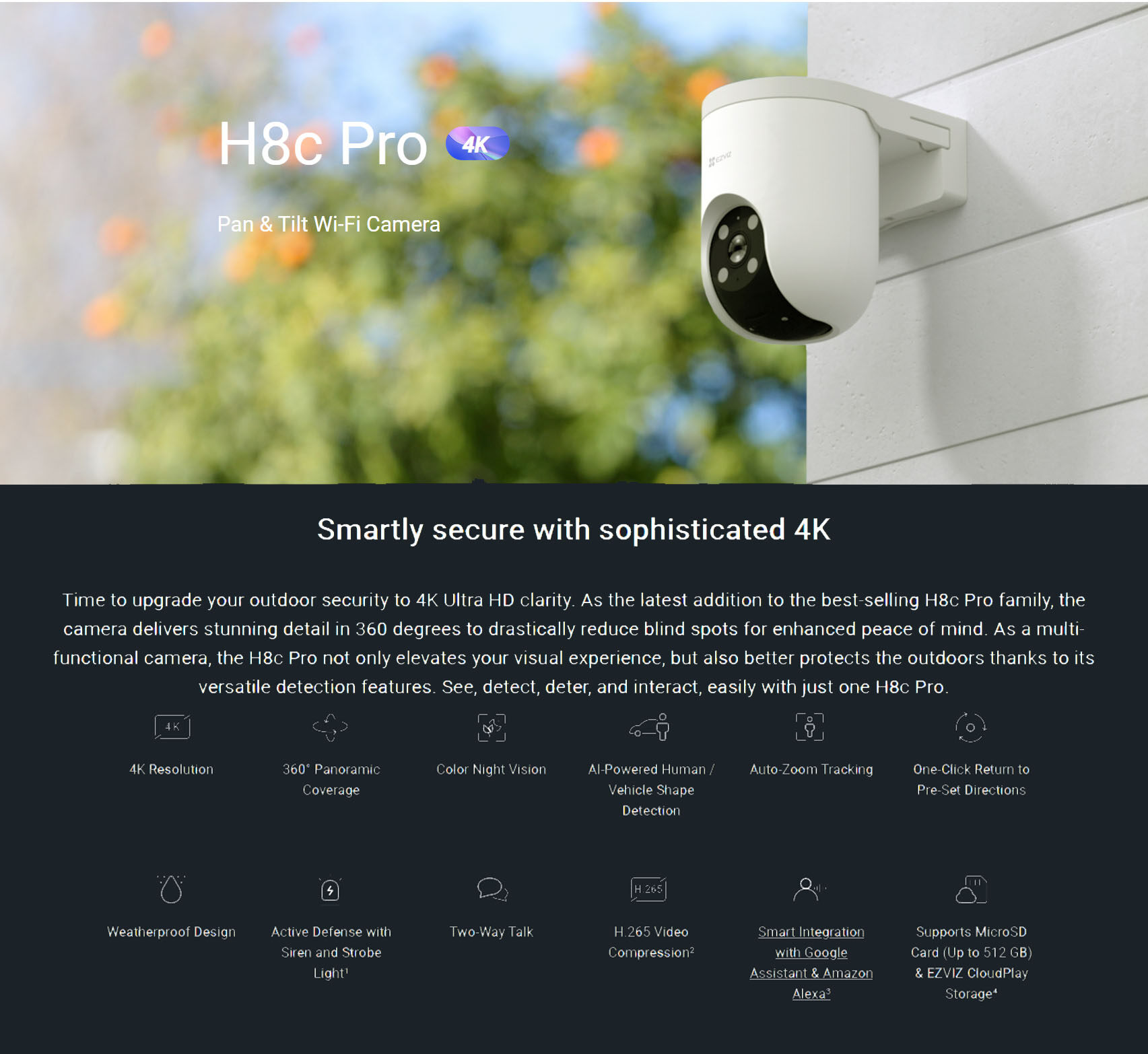 Ezviz H8C PRO 2K 3MP / 5MP /8MP Outdoor Camera