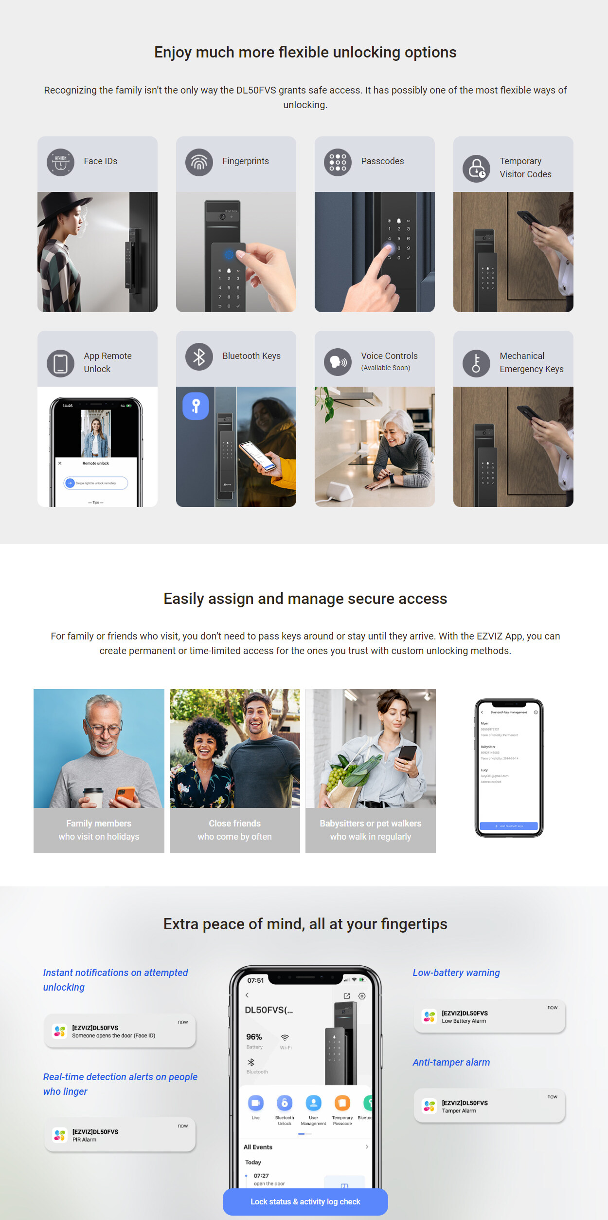 EZVIZ DL50FVS WIFI Face Recognition Smart Lock Weatherproof doorbell door tag (installation Free please ask customer service for further inquiry)