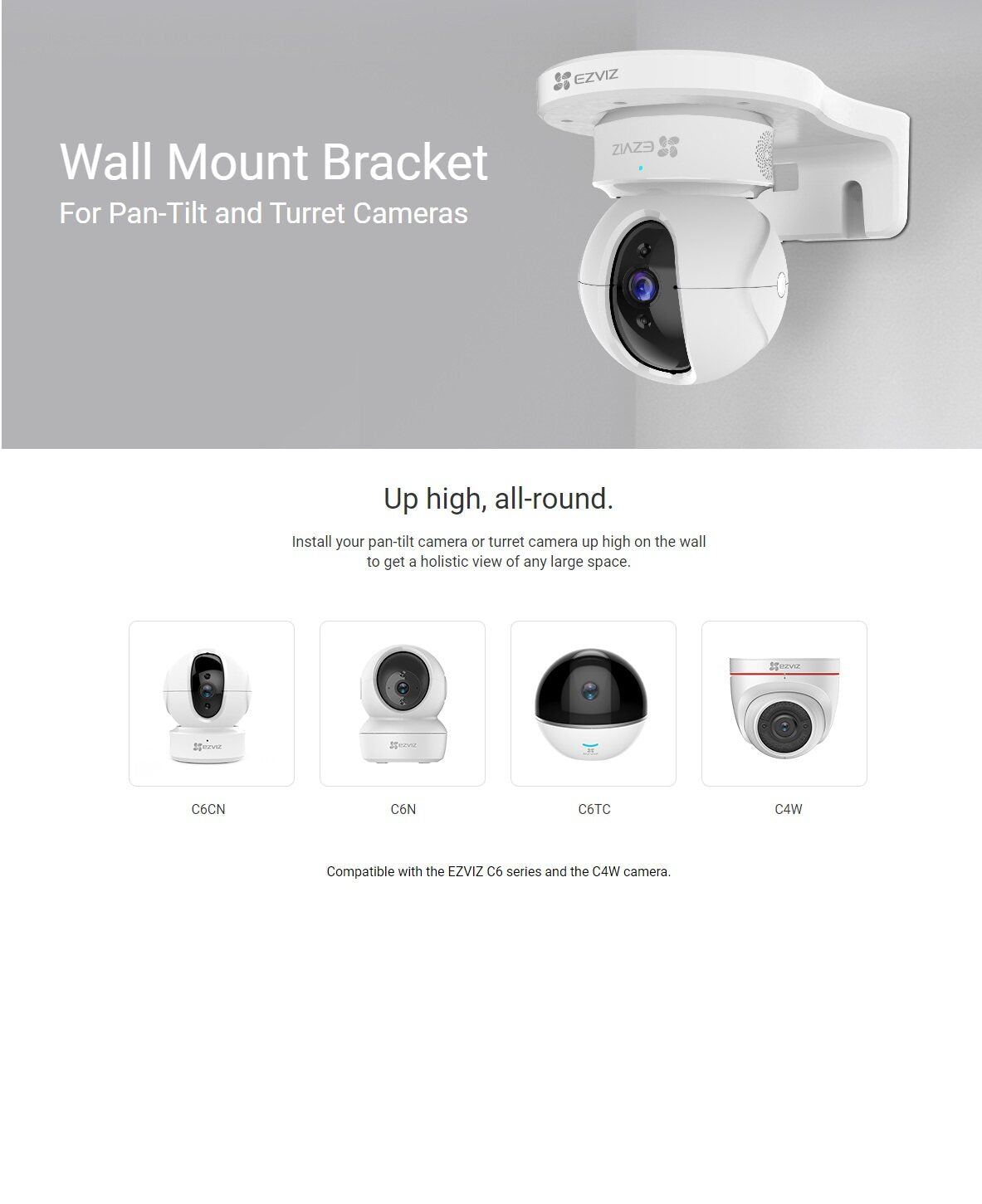 EZVIZ Wall Mount Bracket for C6 series and C4W Turret Cameras (TY2 / C6N / C6CN / C6C/ C4W / C6TC)