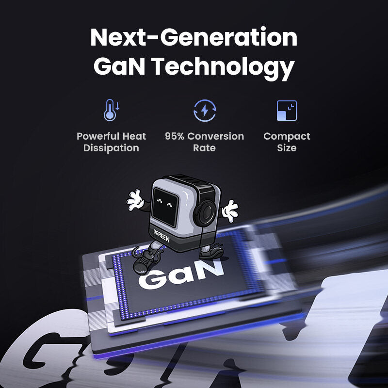 UGREEN Uno 65W GaN Charger 3Ports 2C1A- 65W Fast Charger