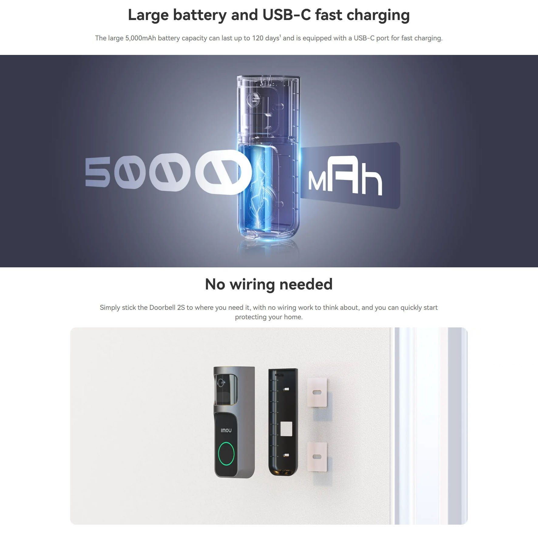 IMOU Doorbell 2S Kit 3MP 2K Battery Powered Doorbell Waterproof CCTV Camera local storage 2 way talk PIR detect
