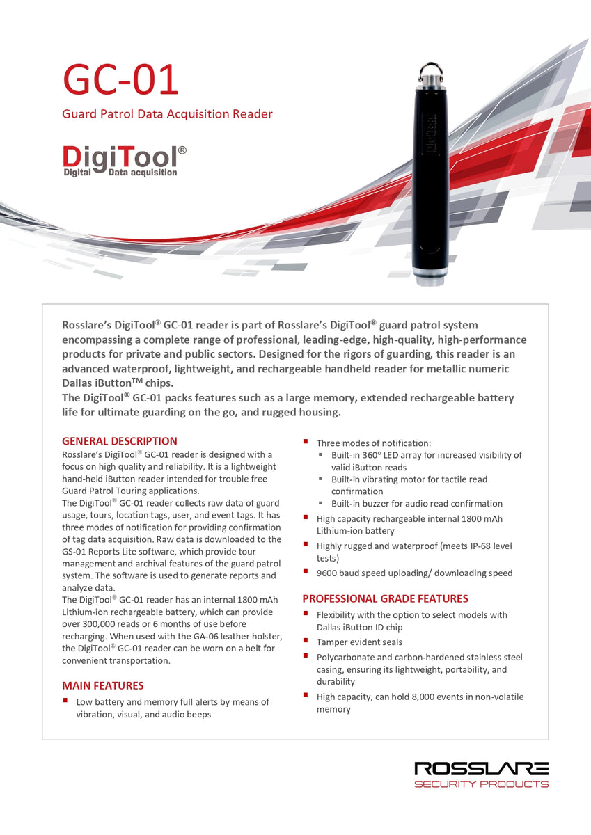 Digitool Battery Rosslare Digitool GC-01 Guard Patrol Data Acquisition Reader – wme.my