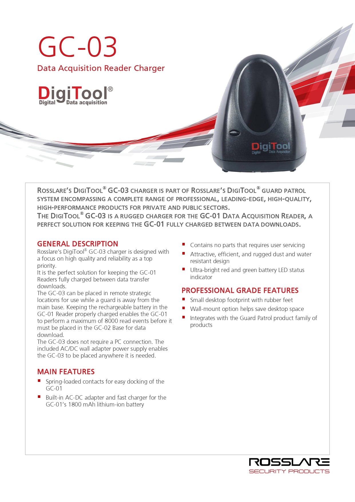 Digitool Battery Rosslare Digitool GC-03 Data Acquisition Reader Charger – wme.my