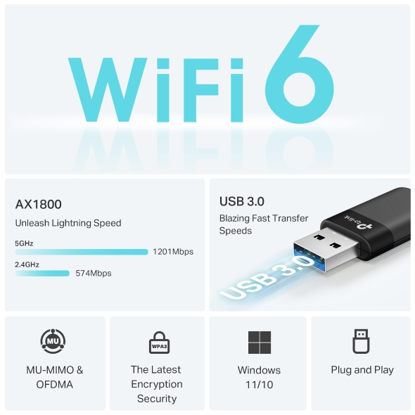 TP-Link Archer TX23U AX1800 Mini Wi-Fi6 Wireless USB Adapter