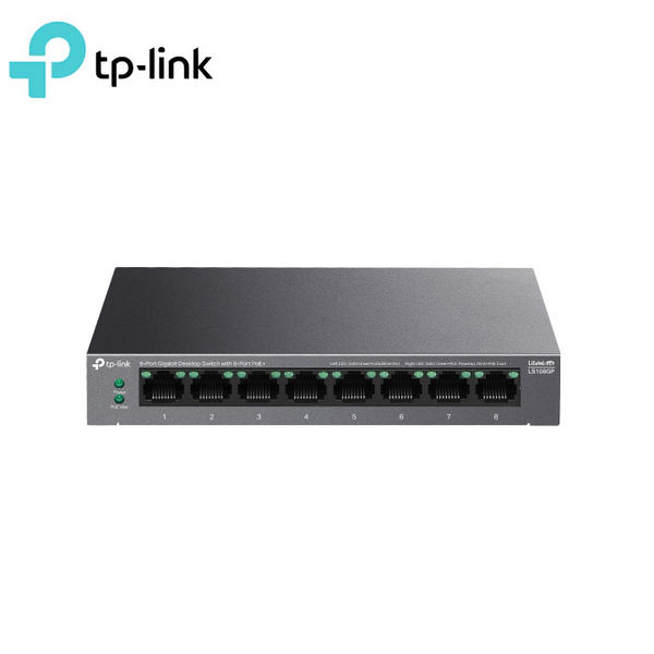 TP-Link LS108GP 8-Port Gigabit Desktop Switch with 8-Port PoE+