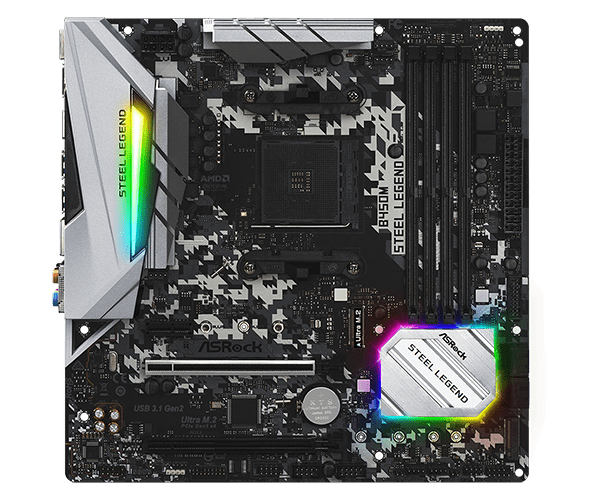 ASRock AMD B450M Steel Legend Micro ATX AM4 Motherboard