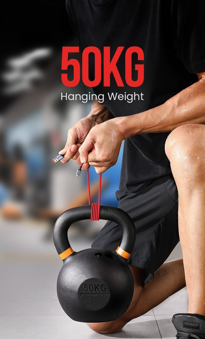 UGREEN USB-A 2.0 TO USB-C ALUMINIUM ALLOY CABLE 6A 1M (RED)