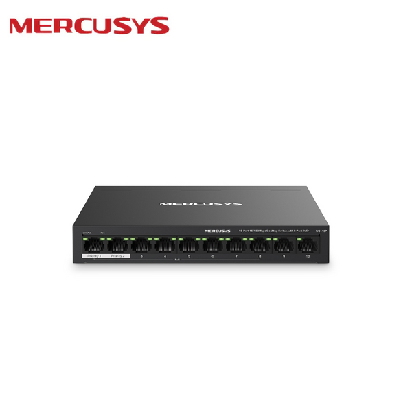 Mercusys MS110P 10-Port 10/100Mbps Desktop Switch with 8-Port PoE+