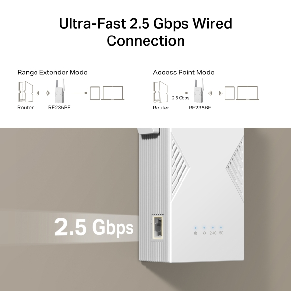 TP-Link RE235BE BE3600 Dual-Band Wi-Fi 7 Range Extender