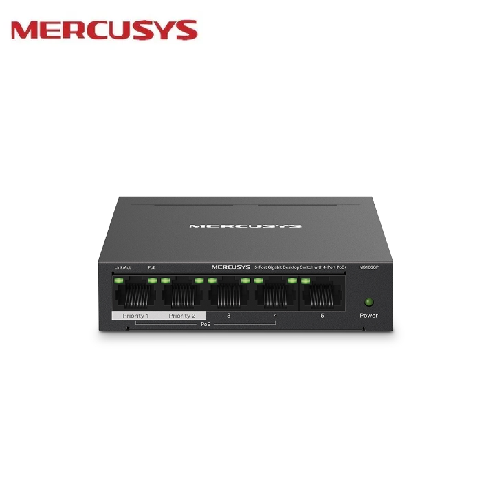 Mercusys MS105GP 5-Port Gigabit Desktop Switch with 4-Port PoE+