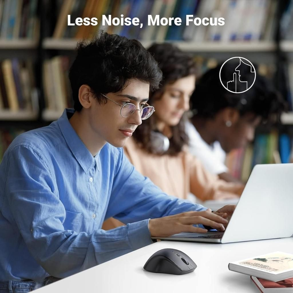 UGREEN WIRELESS SILENT MOUSE MU101 ERGONOMIC 2.4G & BLUETOOTH 5.0 4000DPI RETAIL PACK (BLACK)