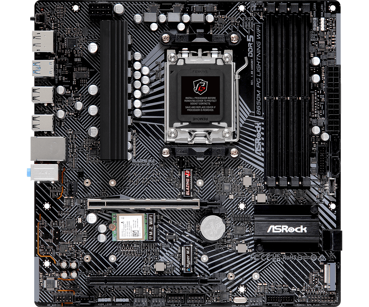 ASRock AMD B650M PG Lightning WiFi MaTX DDR5 Motherboard