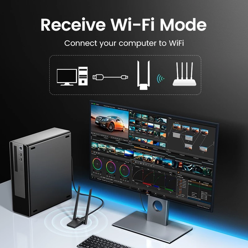 UGREEN AX1800 HIGH-GAIN DUAL BAND WIRELESS ADAPTER