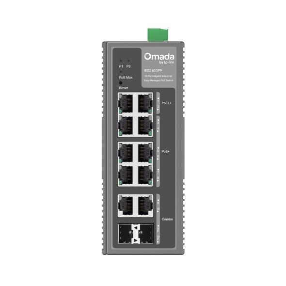 TP-Link IES210GPP Omada 10-Port Gigabit Industrial Easy Managed Switch with 6-Port PoE+ and 2-Port PoE++