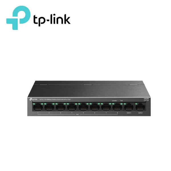 TP-Link LS110P 10-Port 10/100Mbps Desktop Switch with 8-Port PoE+