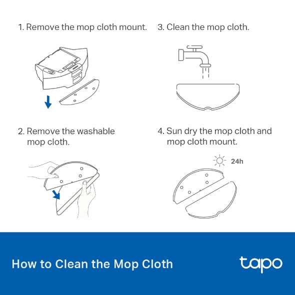 TP-Link Tapo RVA301 Robot Vacuum Washable Mop Cloth (5 Pcs)