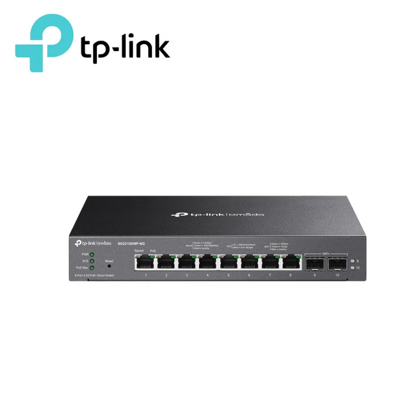 TP-Link SG2210XMP-M2 Omada 8-Port 2.5GBASE-T and 2-Port 10GE SFP+ Smart Switch with 8-Port PoE+