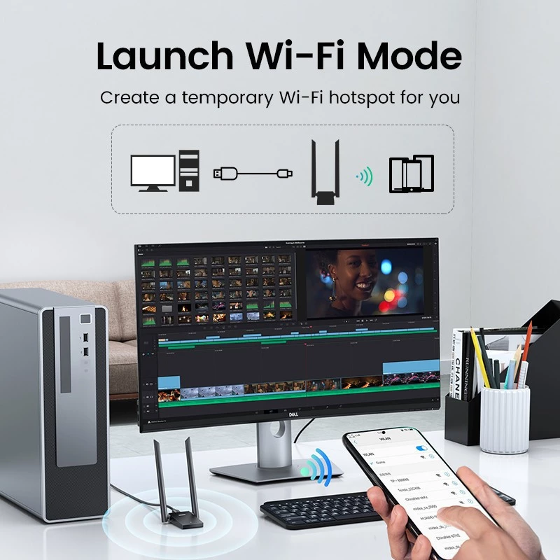 UGREEN AX1800 HIGH-GAIN DUAL BAND WIRELESS ADAPTER