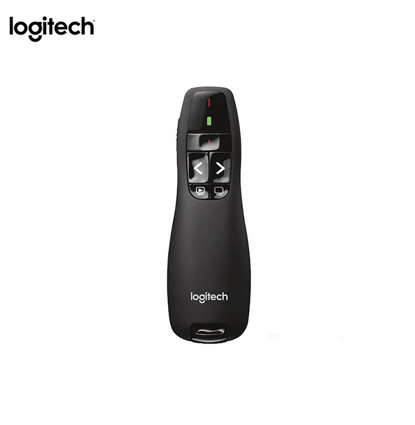 Logitech R400 Wireless Presentation Remote, 2.4 GHz, USB-Receiver, Red Laser Pointer, 15-Meter Operating Range, 6 Button