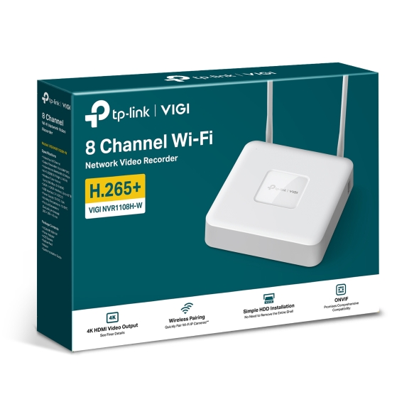 TP-Link VIGI NVR1108H-W 8 Channel Wi-Fi Network Video Recorder