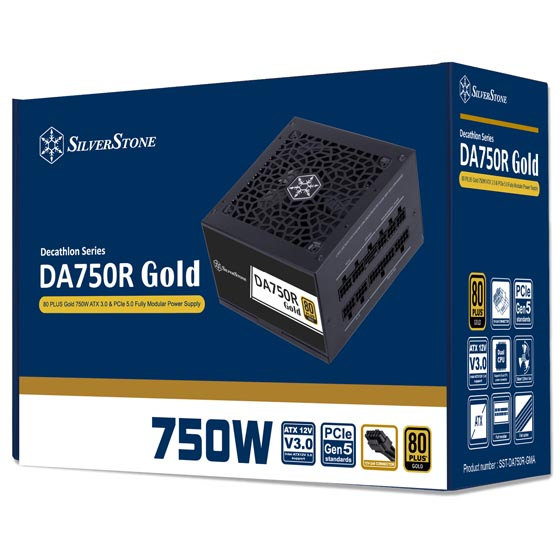 SilverStone DA750R-GMA / DA750R-GMA-WWW Gold 80 PLUS Gold 750W ATX 3.0 & PCIe 5.0 Fully Modular Power Supply